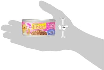 Friskies Purina Prime Filets with Salmon and Beef in Sauce High Protein Wet Cat Food - 5.5 oz. Cans (Pack of 48)