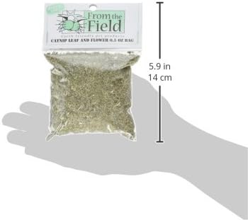 From The Field | 0.5 oz Organic Catnip Leaf and Flower | Fresh USA-Grown Catnip for Cats & Kittens | Resealable Bag for Potency & Long-Lasting Play | Safe Natural Cat Treat for Toys & Scratching Posts