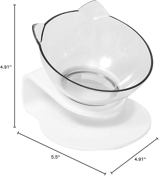 Balacoo Cat Feeder Bowl 15° Tilted Cat Bowl Whisker-Friendly Stainless Steel Easy to