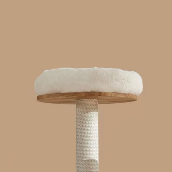 SHENGOCASE 14" Fluffy Faux Fur Cat Tree Tower Replacement Bed Cushion Pillow with Hook Tapes, Round Donut Cuddler Cat Dog Bed for Desk Table