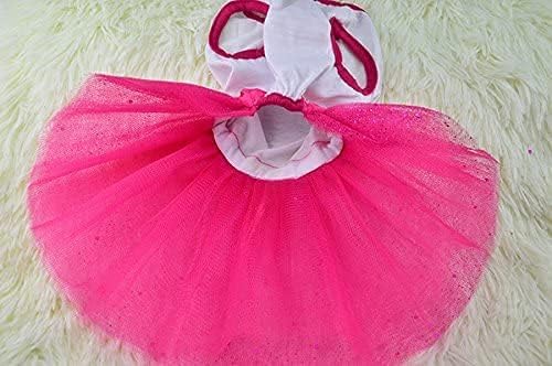 Idepet Spring Summer Pet Dog Cat Puppy Tutu Princess Dress Heart Printed Lace Skirt Dog Clothes Dog Costume (XL)