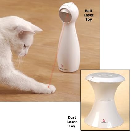 PetSafe Bolt Automatic Laser Light Cat Toy - Interactive Laser Toy - Encourages Exercise - Hands Free or Manual Play - Adjustable Mirror - Battery Operated - Safe for Cats