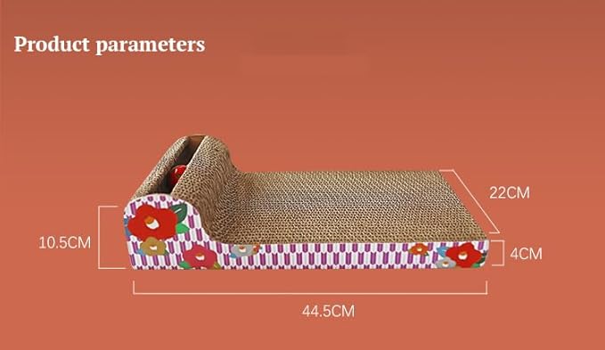Cat Scratcher Cardboard, Scratching Pad House Bed Furniture Protector, Infinity Shape, Curved, with Ball
