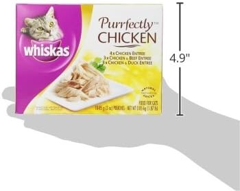 Whiskas Purrfectly Chicken Variety Pack Wet Cat Food 3 Ounces, Pack of 4 (10 Count each)