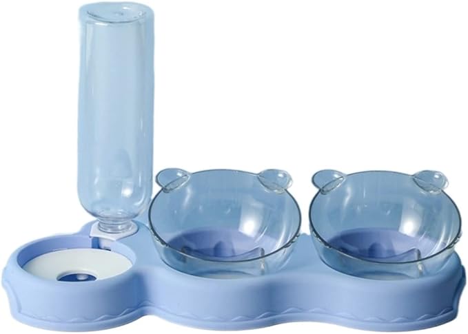 Pet Food Bowl, Pet Bowl, Pet Supplies, Cat Food Bowl, Pet Supplies Pet Bowl, Corner Double Bowl Automatic Drinking Fountain, Feeding Bowl Multifunctional Cat Bowl Right Angle Bowl (Size : Corner Bowl
