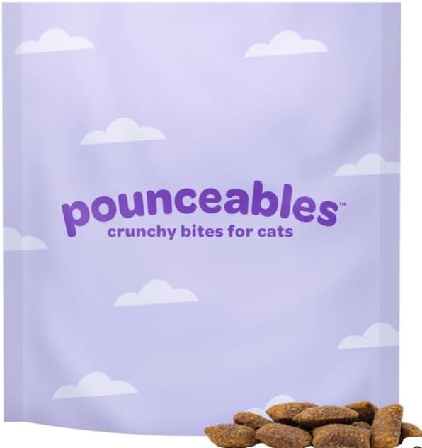 Pounceables Crunchy Bites for Cats, Chicken Flavor, 32 Ounce, Hip and Joint Health, Urinary Tract Support, No Corn, Wheat or Soy, No Artificial Colors or Preservatives, Contains Omega 3's