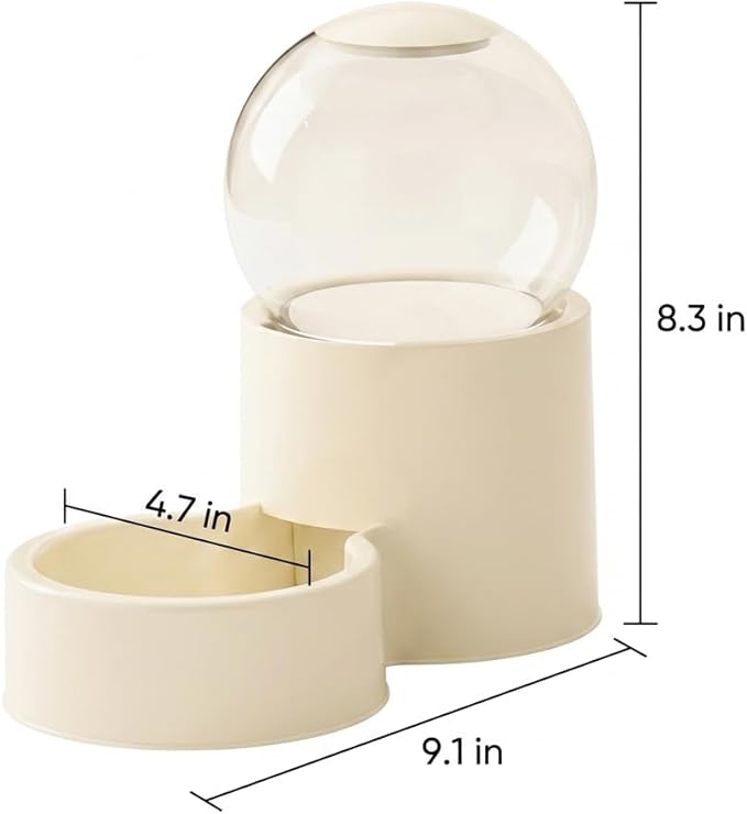 CAQ Cat Water Dispenser Automatic Pet Water Dispenser 1000 ml PP Material Cat Food and Water Dispenser Set for Cats Dogs, Pink