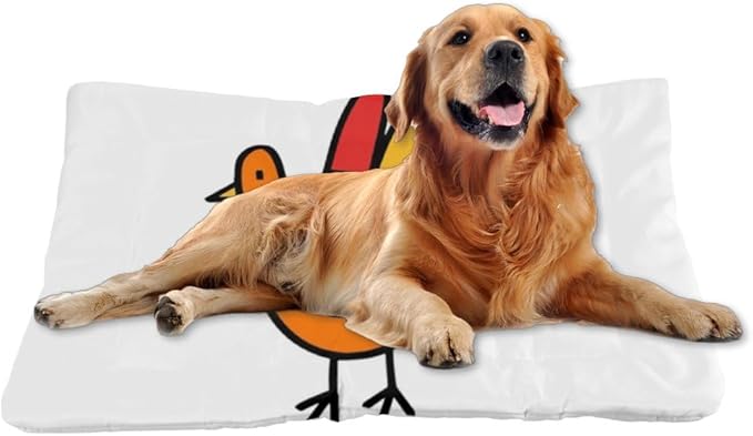 Colorful Turkey Graphic Crate Dog Bed Washable Dog Mats Pet Beds for Cats Pet Friendly Bed Non- Slip Bottom Accessories Multi- Scenario Mat Gift Printed Cat 24× 18 Inch