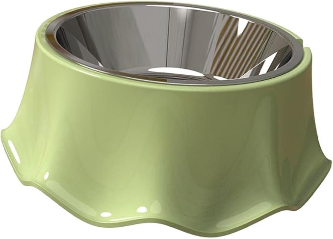 Cat Bowls Indoor Cats Cat Food Bowl Easy Cleaning Anti Over Turning Cat Feeding Bowls Anti Slip Smooth Surface Lightweight for, Green
