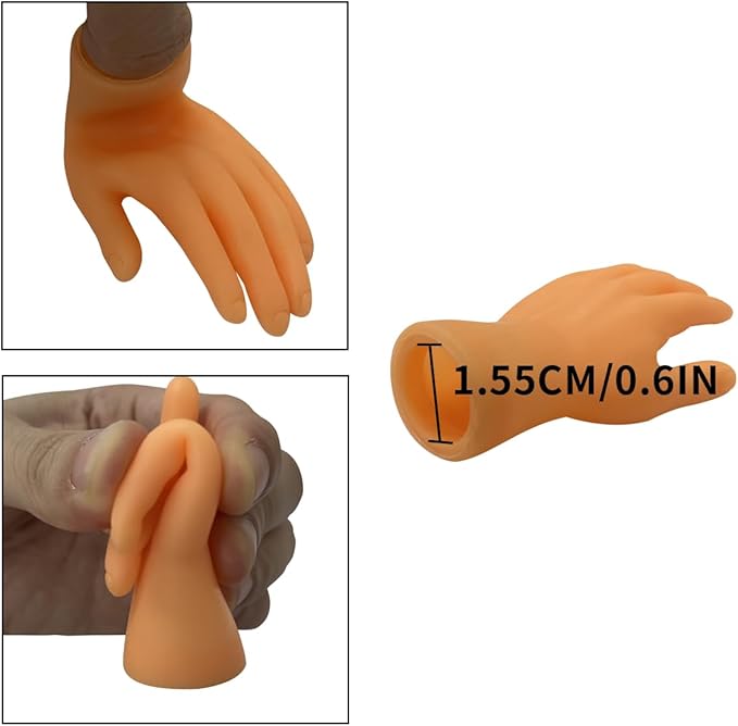 6 Pcs Cute Mini Hands for Cats,Tiny Human Hands for Cats,Rubber Mini Tiny Finger for Cats