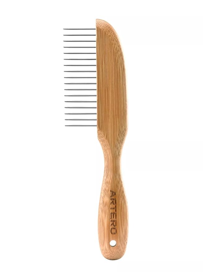 Ergonomic Wood Handle Dog Cat and Pet Grooming Combs Choose Size or Full Set (77 Teeth Extra Fine Comb)