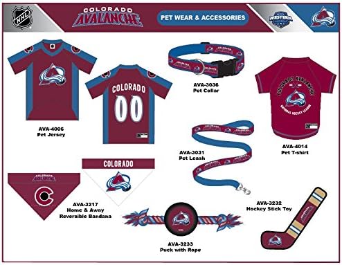 NHL Colorado Avalanche Tee Shirt for Dogs & Cats, Large. - Are You A Hockey Fan? Let Your Pet Be An NHL Fan Too!