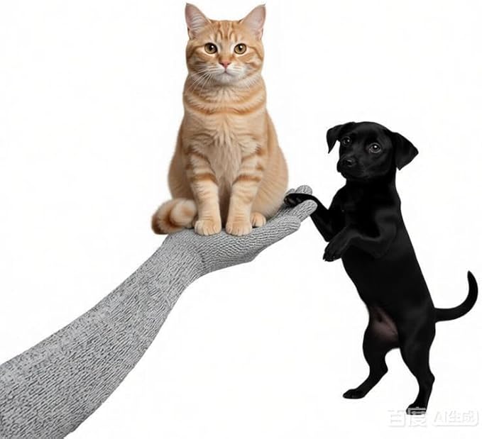 Flexible Pet Handling Sleeves Cat Shower Gloves, Cat Grooming Arm Sleeves, Anti-Scratch & Bite Resistant Protective Sleeves for Cats Puppy Birds (50CM/19.7")