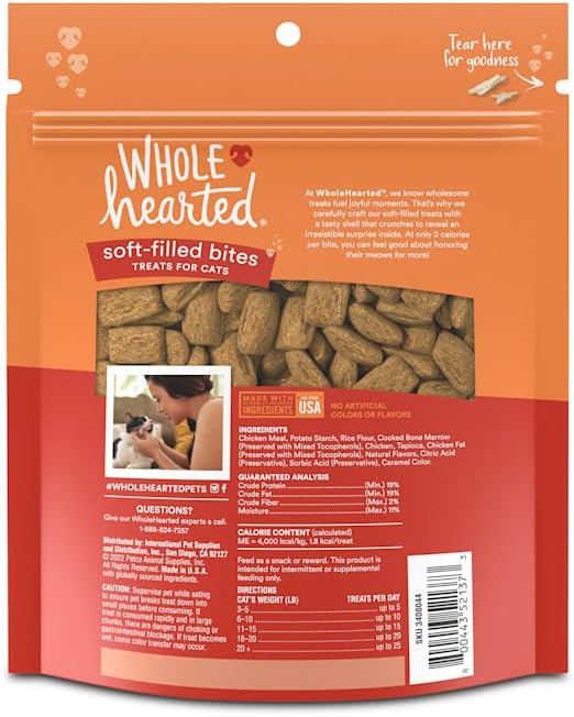 WholeHearted Chicken Flavor Soft-Filled Bites Cat Treats 16 oz.