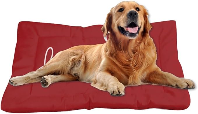Christmas Red Hohoho Mat for Dogs Easy to Wash Dog Bed Beds for Household Pets Rectangle Cat Bed Non- Slip Bottom Dog Accessories Home Multi- Scenario Crate Pad Gift Printed Pads 24× 18 Inch