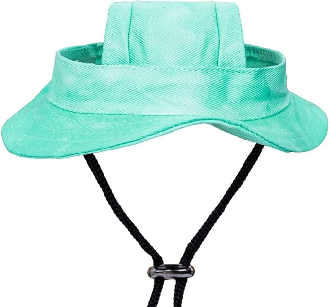 Cat Sun Hat, Baseball Cap with Ears Exposed, Outdoor Sports Hat, Suitable for Small Cats (Green, Large)