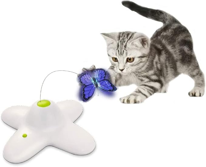 ALL FOR PAWS Cat Toys Interactive Butterfly Flutter Bug Cat Automatic Toy Stimulating Kitty Toys Enrichment for Indoor Cats