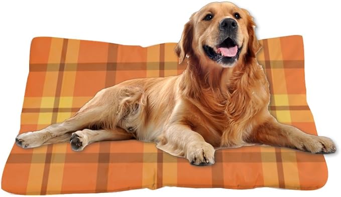 Classic Fall Textile Design Dog Crate Pads Non Slip Dog Bed Beds for Crates Soft Pet Bed Non- Slip Bottom Accessories for Home Multi- Scenario Cage Mat Gift Printed Pet Mat 24× 18 Inch