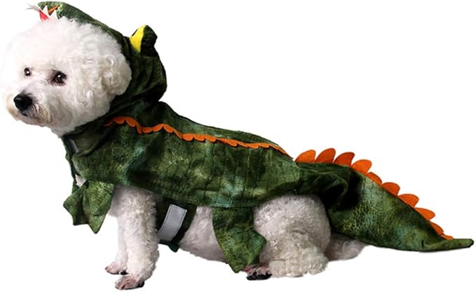 Mogoko Funny Dog Crocodile Costumes, Pet Halloween Alligator Cosplay Dress, Adorable Cat Apparel Animal Warm Outfits Clothes(S Size)
