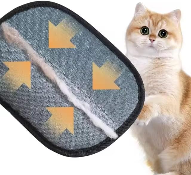 Electrostatic Pet Hair Removal Gloves: Quick Wiping- Reusable & Washable for Sofa Clothing Pet Beds, Carpets, Couches. Effortless Cats and Dogs Hair Remover for Busy Pet Owners (1pc BlackYellow)
