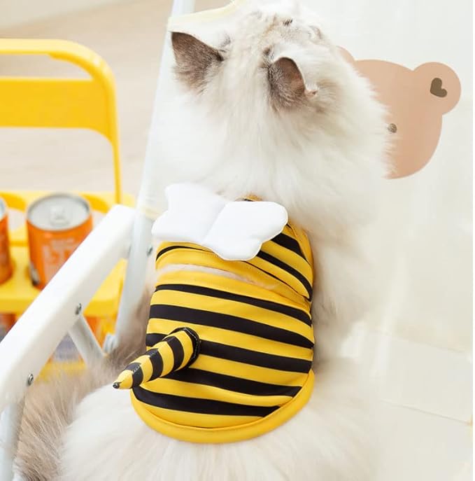 Funny Dog Swimwear Bikini Summer Dog Clothes Beach Swimsuit Puppy Bathing Suit Puppy Vest Cooling Pet Shirt for Small Dogs, Cat Apparel (X-Small, Yellow Bee)