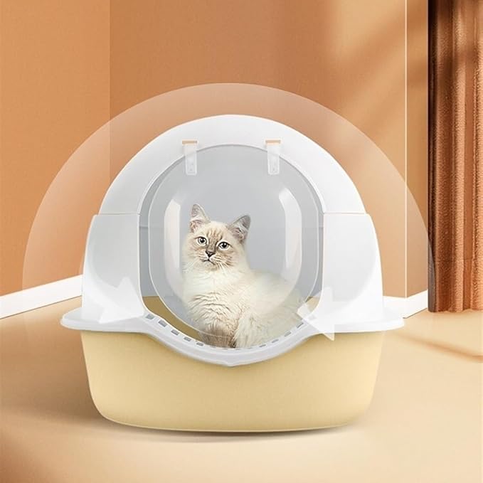 Pet Supplies, Enclosed Splash-Proof Cat Litter Box with Scoop & Lid, Large & Easy Clean(Green)