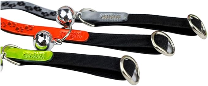 Pet Cat Kitten Pet Reflective Paw Print Safety Clip Collar with Bell