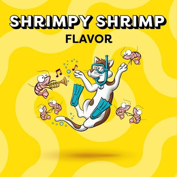 (2 Packs) Classic Shrimpy Shrimp Flavor Crunchy and Soft Treats for Cats, 6.3 Oz Pouch, Provides 100% Complete and Balanced Nutrition for Adult Cats