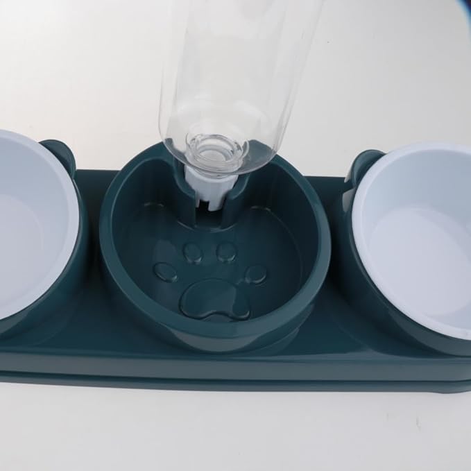 Pet Double Bowl Feeder with Water Dispenser for Dog Cats Feeding Watering Bowl Treats Dry Food Dish Pet Home Dishware