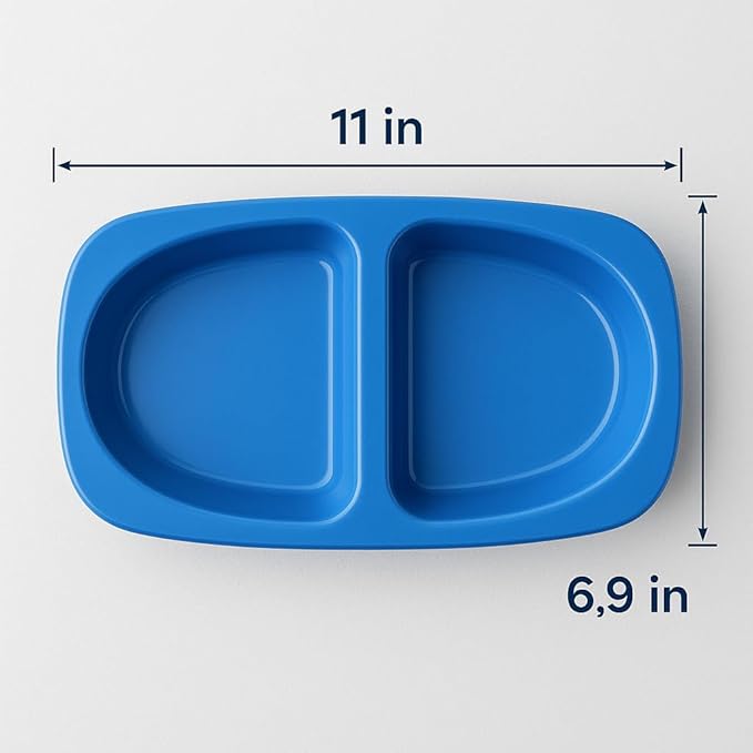 Lightweight Double Cat Dish (4 Pack) – Durable Plastic Food & Water Bowls for Cats, Small Pets, and Kittens – Easy Clean Feeding Station, Assorted Colors