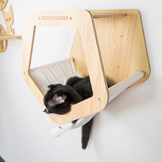 Personalized Cat House 2 Story, Custom Name for Cat House, Wooden Cats Bed for Two Indoor Cats, Cat Pods, Wood Furniture for Sleeping Playing Scratching, Your Pet Gift Decor