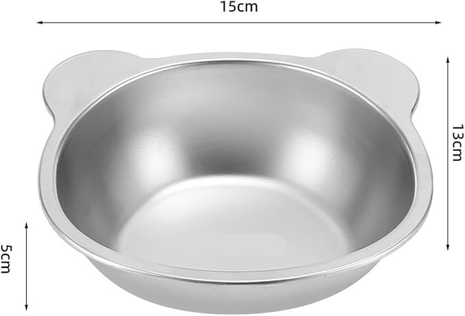 2pcs Pet Supplies for Cats and Dogs 304 Stainless Steel Water Food Plate Bowl