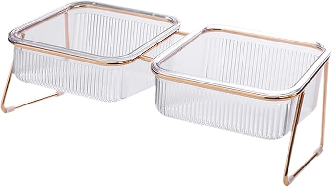 Double Cat Food Bowls Watering and Feeding Neck Protection Elevated Shallow for Small and Medium Cat Cat Food Dish Pet Bowls