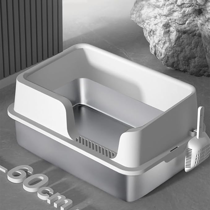Pet Supplies, Cat Litter Box, Stainless Steel, Large Pan