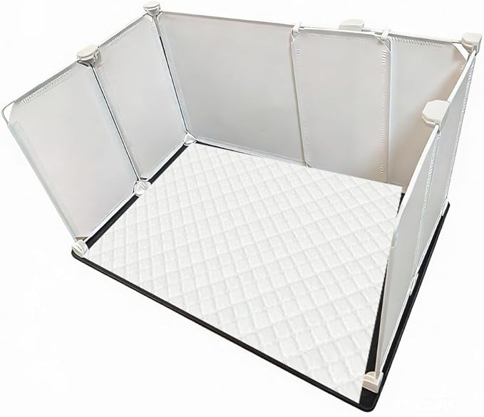 Litter Box Splash Guard, Litter Box Pee Shields for Dogs, Easy to Clean Indoor Dog Fence with Puppy Pee Pad Holder Tray Fits Suitable for Small and Young Dogs(Small)