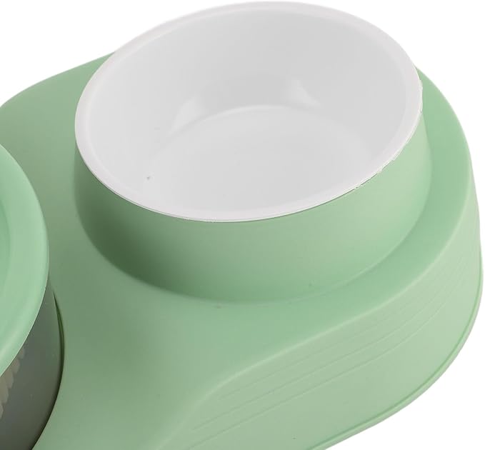 Cat Water Fountain and Food Bowl, Automatic Pet Water Dispenser with Cover, Cat Fountain Water Bowl Cat Feeding and Watering Supplies for Cats, Dogs, Multiple Pets
