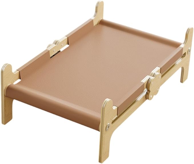 Cat Wooden Hammock Bed Sleeping Elevated Soft Supplies Breathable Couch Pet Furniture Cat Dog Bed for Indoor Cats Puppy Pet, Brown