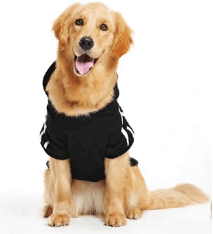 Cute Dog Hoodie Sweater Pullover Tracksuit Jacket Winter Cold Weather Coat Clothes Clothing 2-Legs Black for Cat Puppy Small Medium Big All Type Dogs (3X-Large)