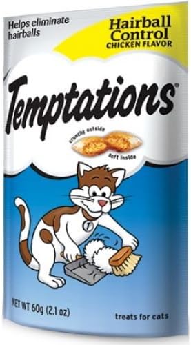Temptations Essentials Chicken Flavor Hairball Control Cat Treats, 2.1 Ounce -- 12 per case.