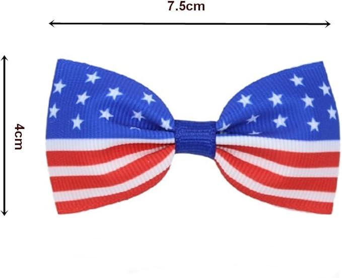 Small Dog Cat America's 250th Anniversary 4th of July Dress, Bandana & Bow Clip 3 Piece Accessories L