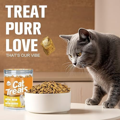 Soft & Crunchy Cat Treats with Real Salmon & Catnip, Dual Texture Cream-Filled Cat Snacks for Cats & Kittens, Training Rewards & Dental Support