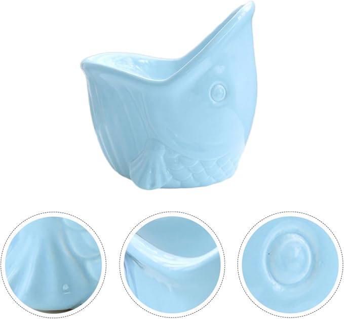 SHINEOFI Multi-Function Raised Ceramic Pet Bowl Neck Support, 7 Size Artistic Design, Suitable for Cats and Dogs Feeding Watering