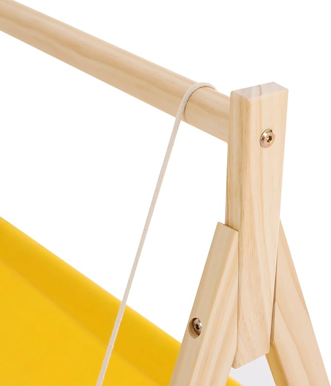 Cat Hammock Bed, Double Layer Indoor Bunk Cat Swing Bed, 28 x 22.4 x 32.3 Inch Pet Bed Washable Pet Hanging Cat Bed Elevated Cat Bed for Homes, Pet Stores, Catteries, Balconies (Yellow)