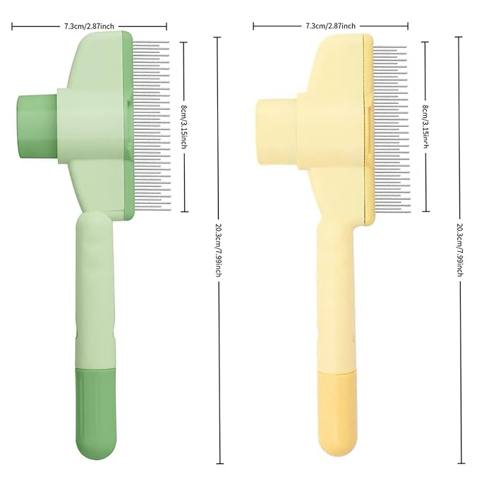 Fine Tooth Flea Comb for Cats and Dogs, Dual-Purpose Pet Comb for Grooming and Massaging, Gently Remove Fleas with Easy Release Button for Short and Long Hair (2 PCS)