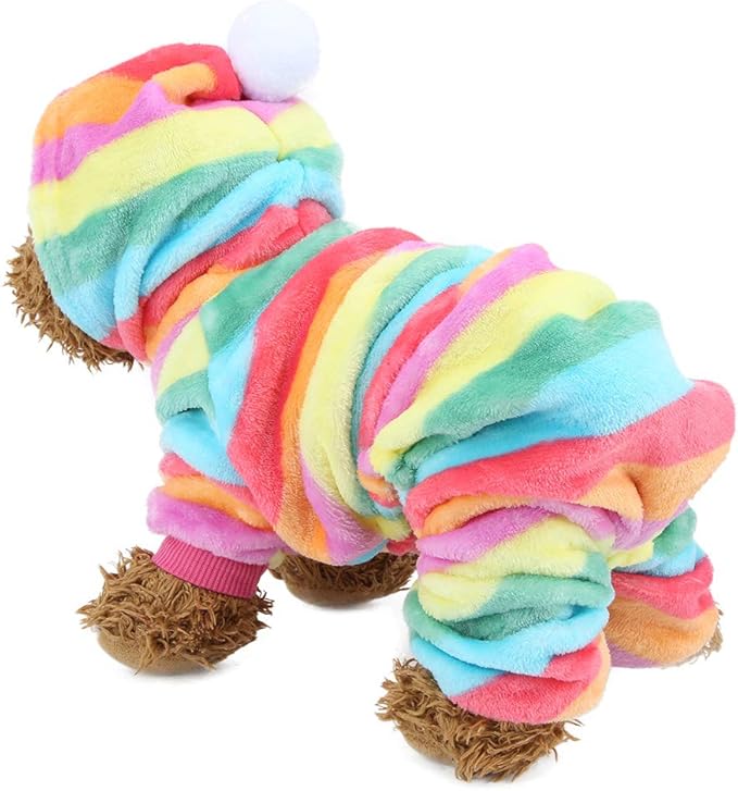 Zerodis Pet Dog Cat Warm Pajamas Clothes Autumn Winter Pet Hoodies Doggy Fashion Jumpsuit Apparel for Small Dogs(XS)