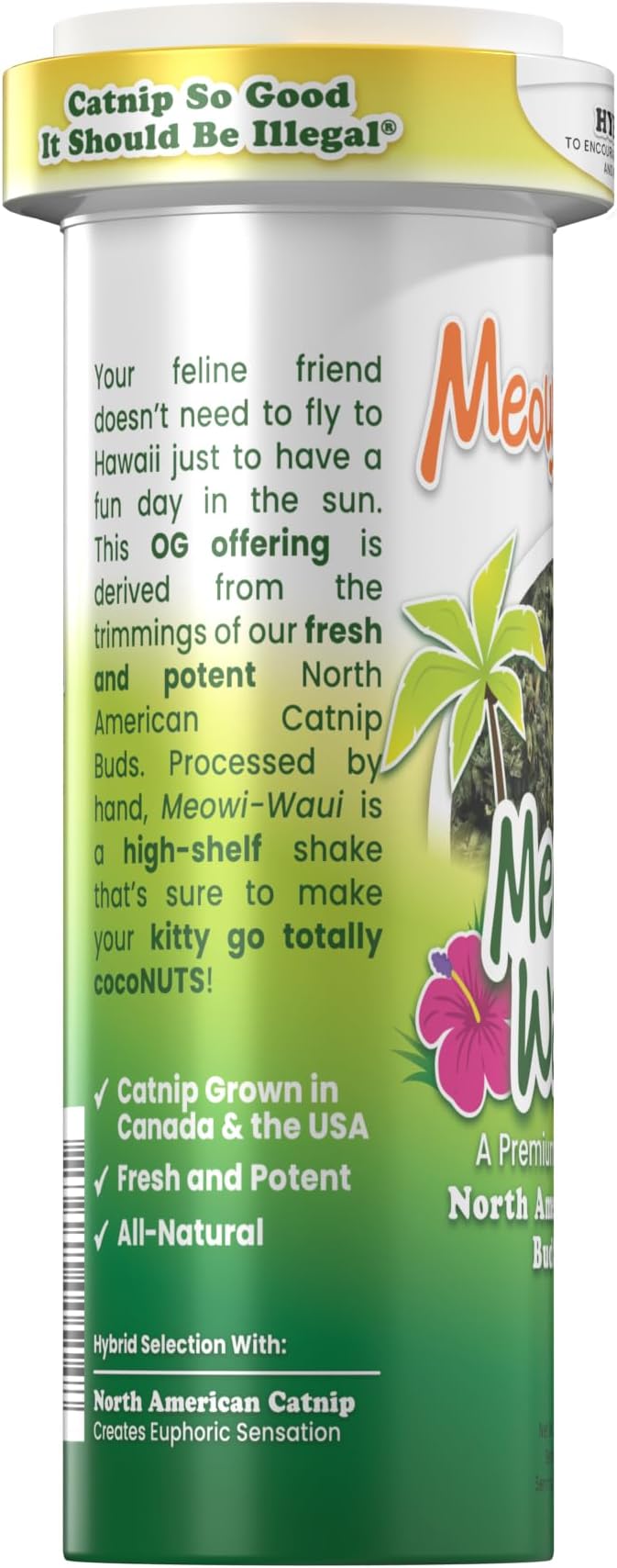 Meowijuana Meowi-Waui | Bud Shake and Catnip Blend | Large Bottle High Potency Blend | Premium Hand Harvested North American Catnip