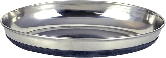 Our Pets Oval Stainless Steel Cat Dish with Rubber Base, 1 Cup