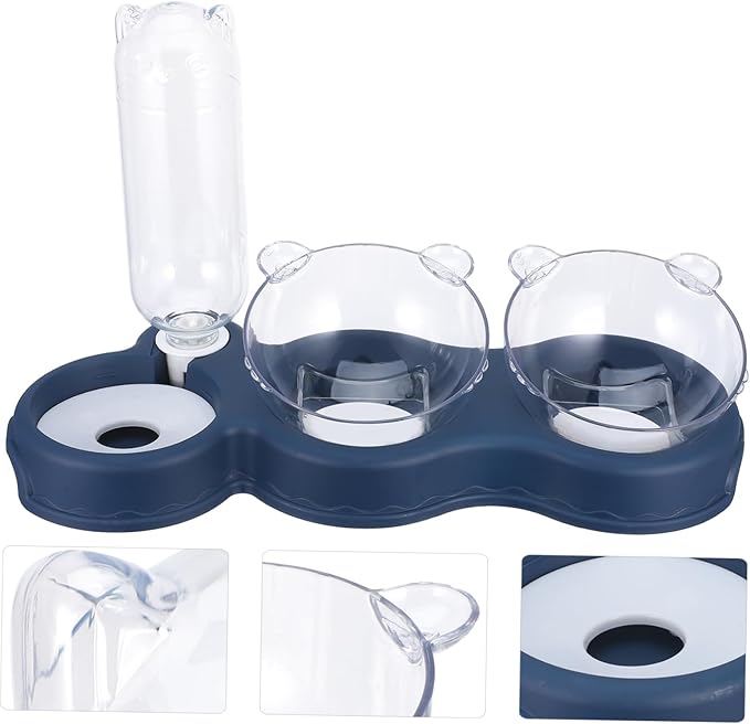 Toyvian Cat Water and Food Dispenser Elevated Automatic Feeder with Dual Bowls for Dogs and Cats Detachable Design for Easy Cleaning Material for Hydration and Comfortable Mealtime