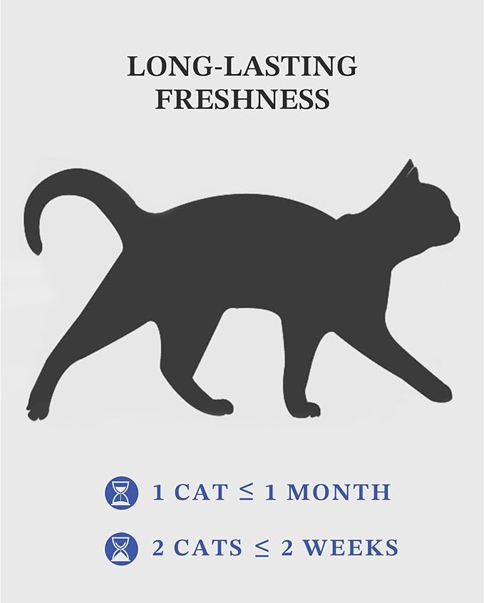 LMJP Crystal Cat Litter with Powerful Odor Control, Non-Clumping, Lasts Up to 2 Months, 8.6lb, Rapid Water Absorption, Unscented & Low Tracking Lightweight White Silica, 2 Pack of 4.3lb