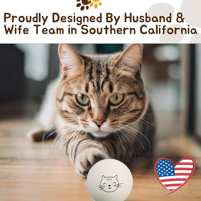 Cloverjoyed Ping Pong Balls for Cats, 6 Pack, Enrichment Toys, Cat Lovers Gift Ideas, Ball Pits, Bouncy